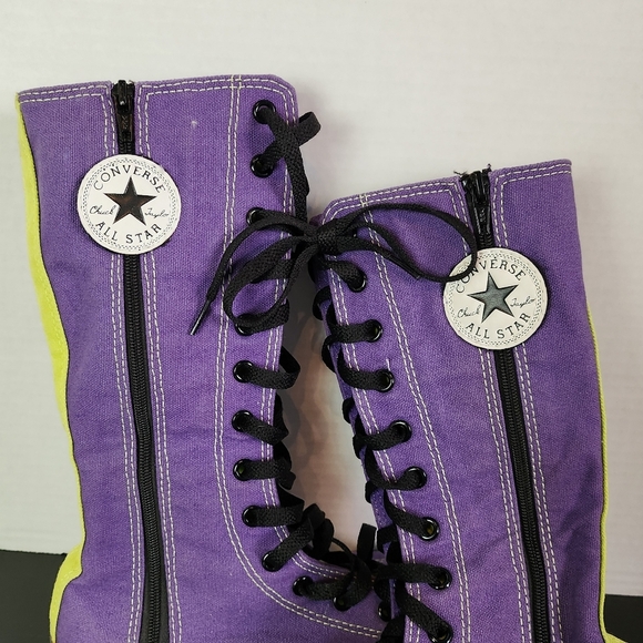 Rare! Converse Chuck Taylor Shin / Knee High Boots Sz 3.5 Youth Purple - Picture 14 of 16